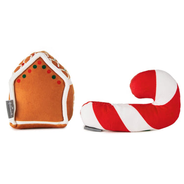 Gingerbread House and Candy Cane Magnetic Plush Pair - Planet Toys